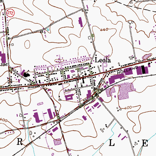 Topographic Map of Leola, PA