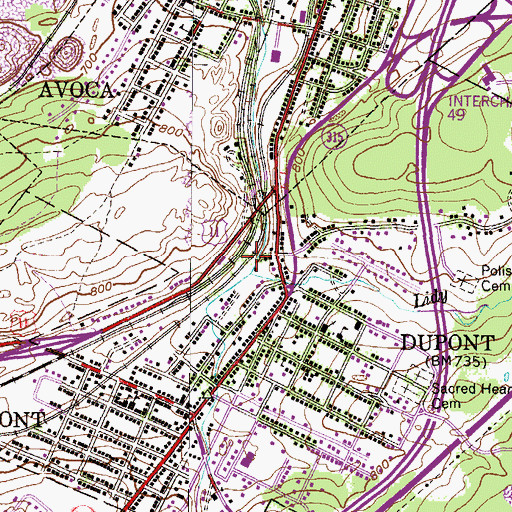 Topographic Map of Lidy Creek, PA