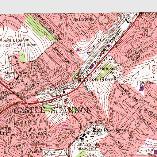 Topographic Map of Linden Grove, PA