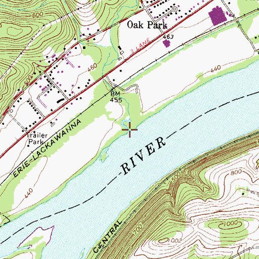 Topographic Map of Lithia Springs Creek, PA