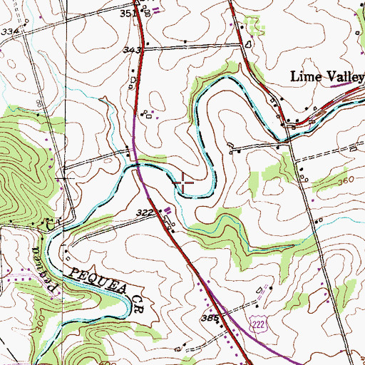 Topographic Map of Little Beaver Creek, PA