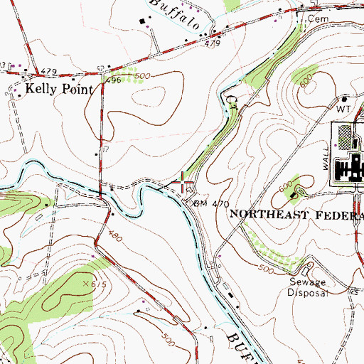 Topographic Map of Little Buffalo Creek, PA