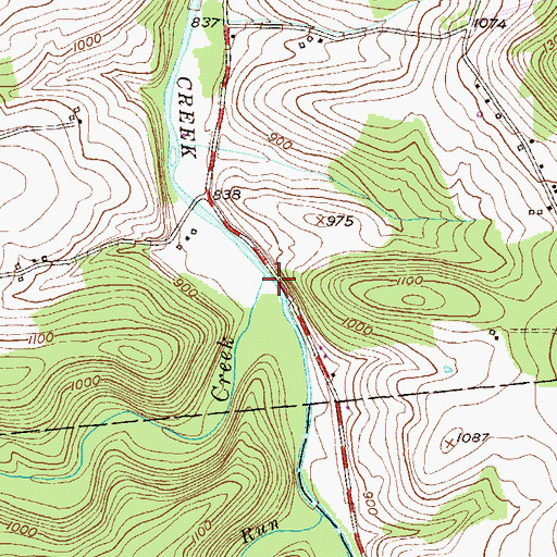 Topographic Map of Little Catawissa Creek, PA