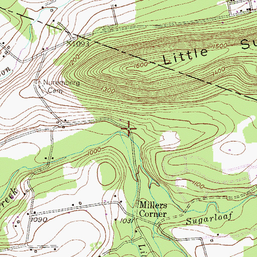Topographic Map of Little Crooked Run, PA