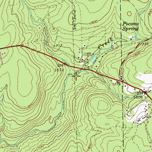 Topographic Map of Little Shades Creek, PA