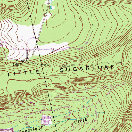 Topographic Map of Little Sugarloaf Mountain, PA