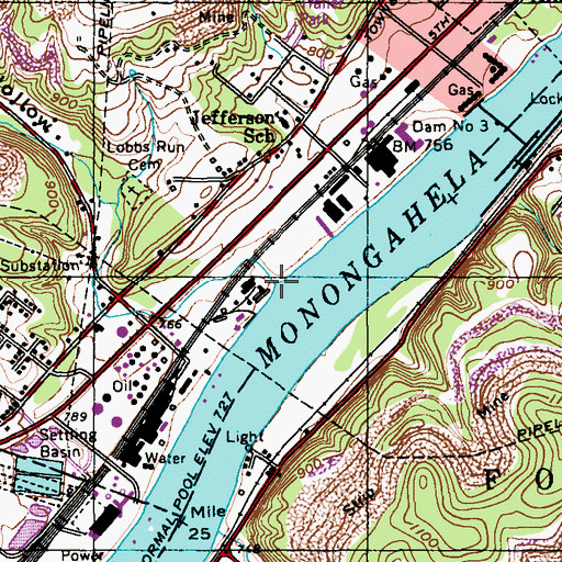 Topographic Map of Lobbs Run, PA