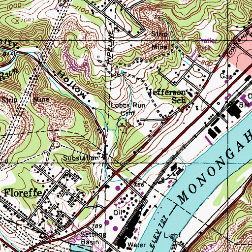 Topographic Map of Lobbs Run Cemetery, PA