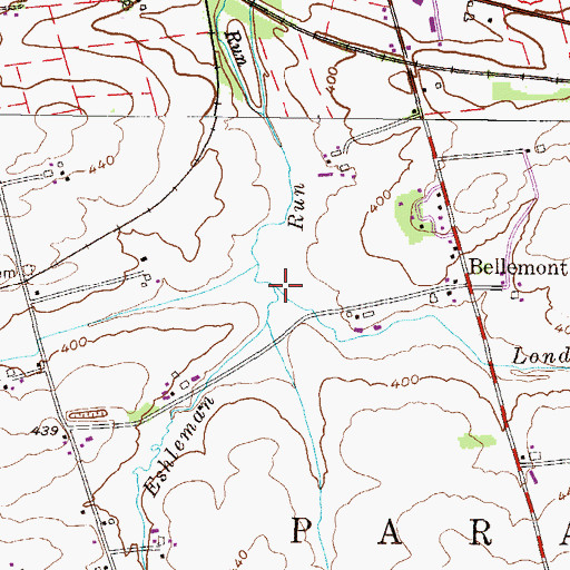 Topographic Map of Londonland Run, PA
