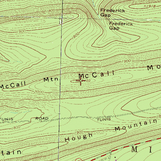 Topographic Map of McCall Mountain, PA