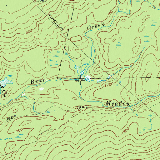 Topographic Map of Meadow Run, PA