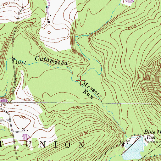 Topographic Map of Messers Run, PA