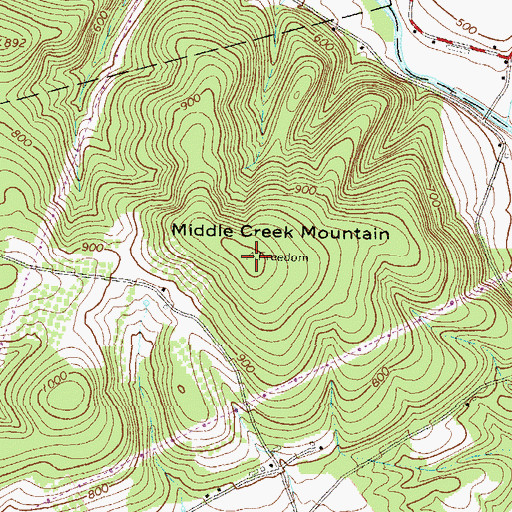 Topographic Map of Middle Creek Mountain, PA
