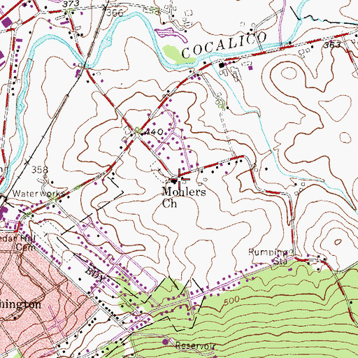 Topographic Map of Mohlers Church, PA