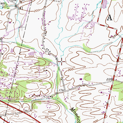 Topographic Map of Molasses Creek, PA