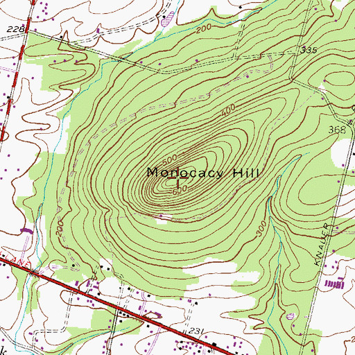Topographic Map of Monocacy Hill, PA