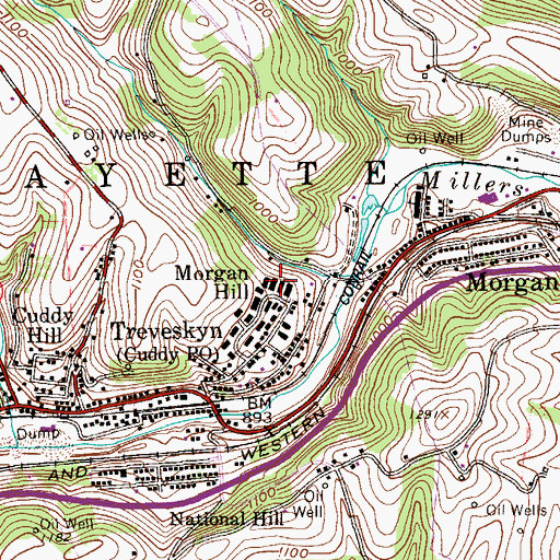 Topographic Map of Morgan Hill, PA