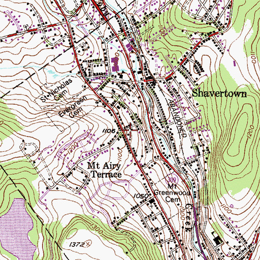Topographic Map of Mount Airy Terrace, PA