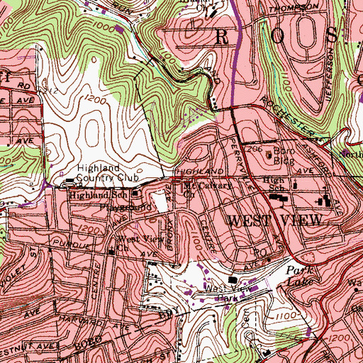 Topographic Map of Mount Calvary Church, PA