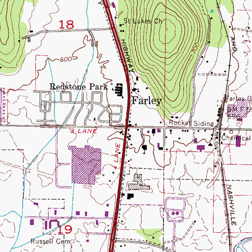 Topographic Map of Farley, AL