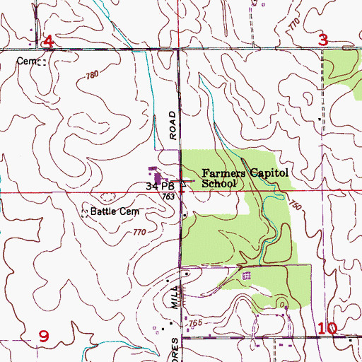 Topographic Map of Farmers Capitol School, AL