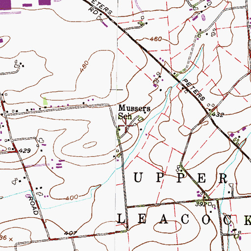 Topographic Map of Mussers School, PA