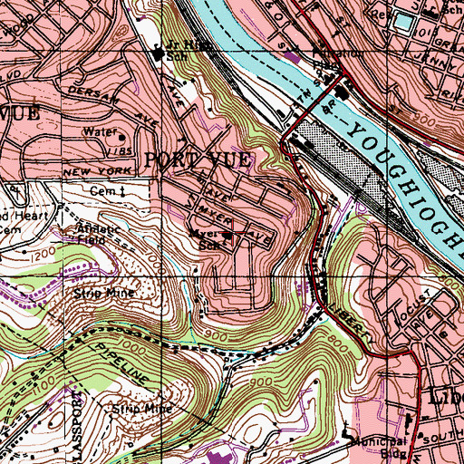 Topographic Map of Myer School, PA