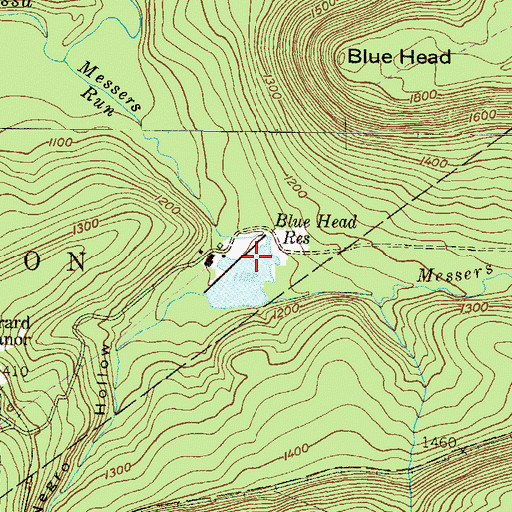 Topographic Map of Negro Hollow, PA