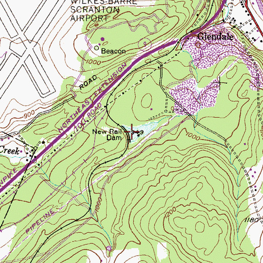 Topographic Map of New Rall Dam, PA