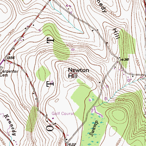 Topographic Map of Newton Hill, PA