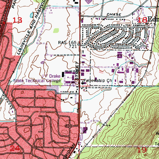 Topographic Map of Fellowship Presbyterian Church, AL