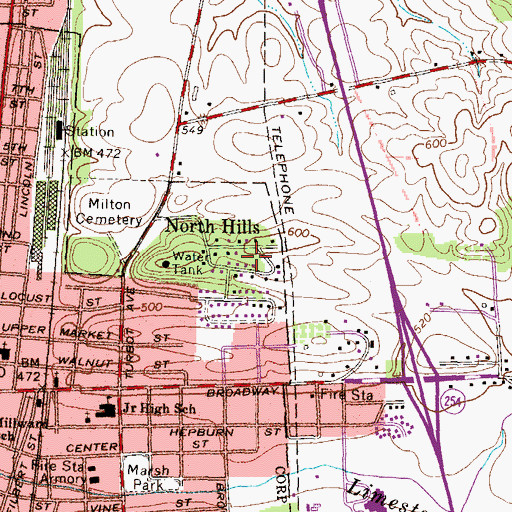 Topographic Map of North Hills, PA