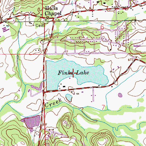 Topographic Map of Finks Lake, AL