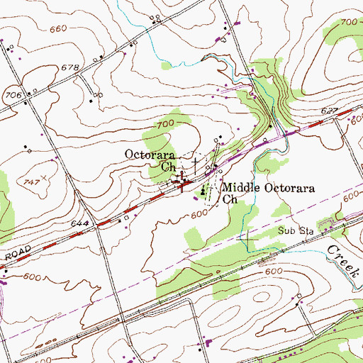 Topographic Map of Octorara Church, PA