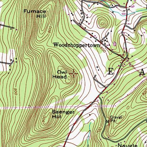Topographic Map of Owl Head, PA