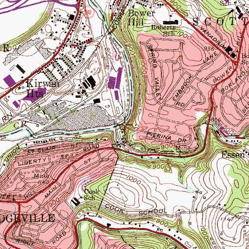 Topographic Map of Painters Run, PA