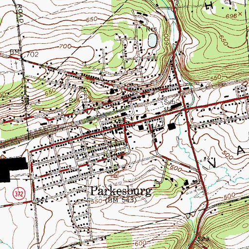 Topographic Map of Parkesburg, PA