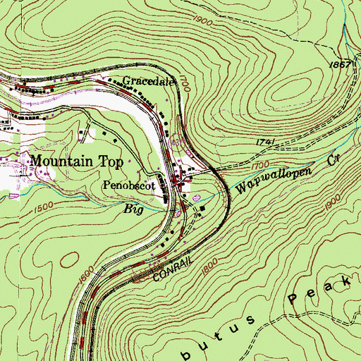 Topographic Map of Penobscot, PA