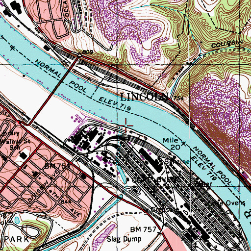 Topographic Map of Peters Creek, PA