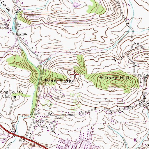 Topographic Map of Pine Ridge, PA