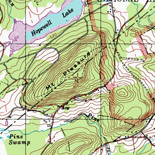 Topographic Map of Mountain Pleasure, PA