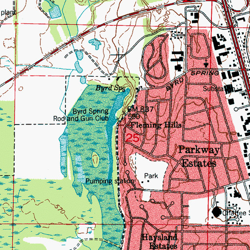 Topographic Map of Fleming Hills, AL