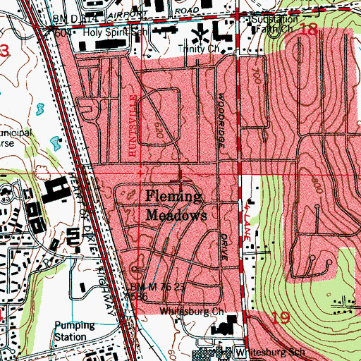 Topographic Map of Fleming Meadows, AL