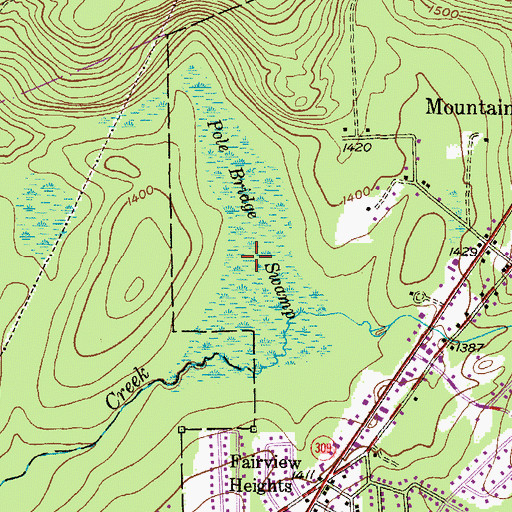 Topographic Map of Pole Bridge Swamp, PA