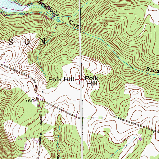 Topographic Map of Polk Hill, PA
