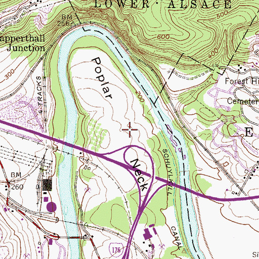 Topographic Map of Poplar Neck, PA
