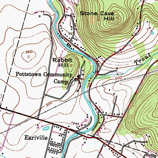 Topographic Map of Pottstown Community Camp, PA