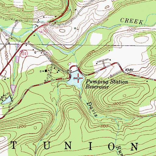Topographic Map of Pumping Station Reservoir, PA