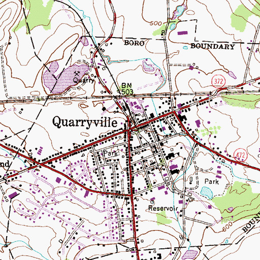 Topographic Map of Quarryville, PA