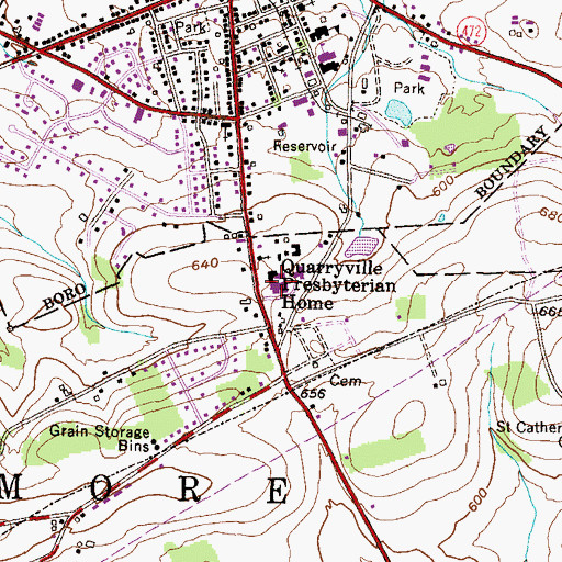 Topographic Map of Quarryville Presbyterian Home, PA